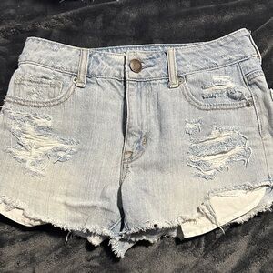 American eagle Light Blue Distressed Denim Shorts